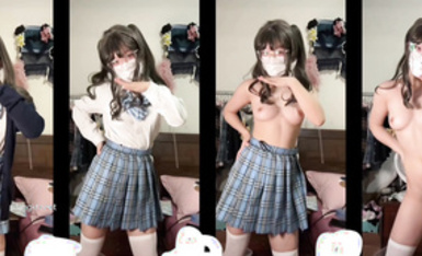 青春無敵 推特人氣極品蘿莉可甜可鹽百變舞姬【嗨醬】高價定製完結，裸舞、懟臉紫薇⭐視覺沖擊 (23)