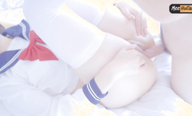 米胡桃(meehutao) 抱著白絲腿子要被操壞掉了，是一隻被注滿精液的肉便器了