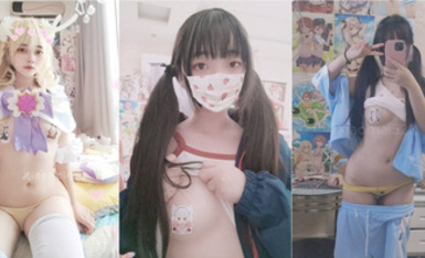 Twitter蘿莉〖小埋長不高〗可愛私拍，奶油肌膚挺乳粉穴 在外是老師同學眼中的乖乖女 在家是小母狗 (1)