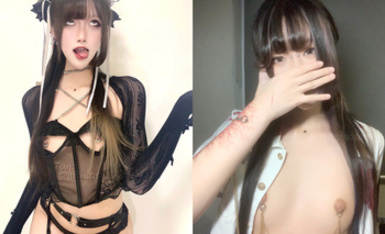 朋克風情趣道具女王「不得惹iuueas」全量推特資源 乳釘唇釘舌釘少女算是把情趣道具玩明白了